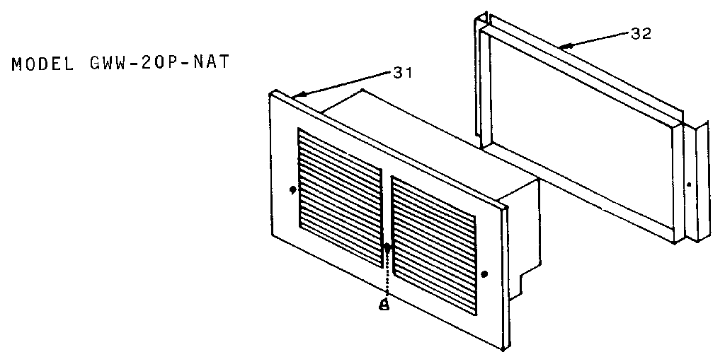 Suburban GWW-20P-NAT rear outlet kit 1593 (9rd16-rear discharge kit) diagram