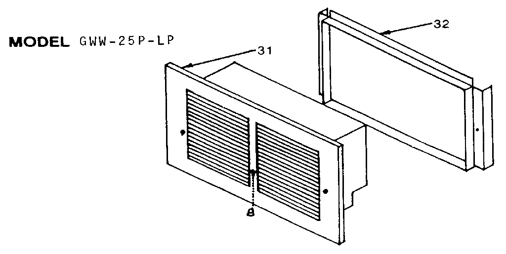 Suburban GWW-25P-LP rear outlet kit 1593 (9rd16-rear discharge kit) diagram