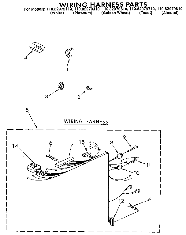 Kenmore 11082979610 wiring harness diagram