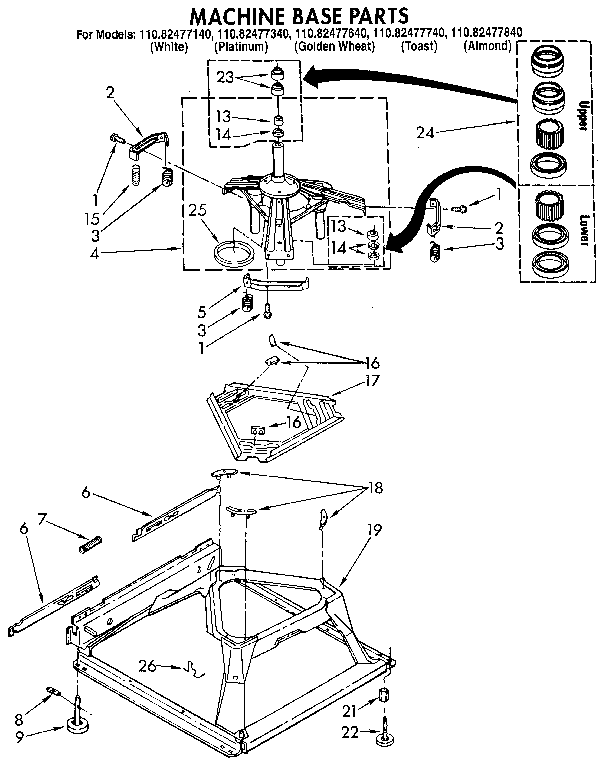 Kenmore 11082477640 machine base diagram