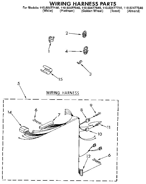 Kenmore 11082477640 wiring harness diagram