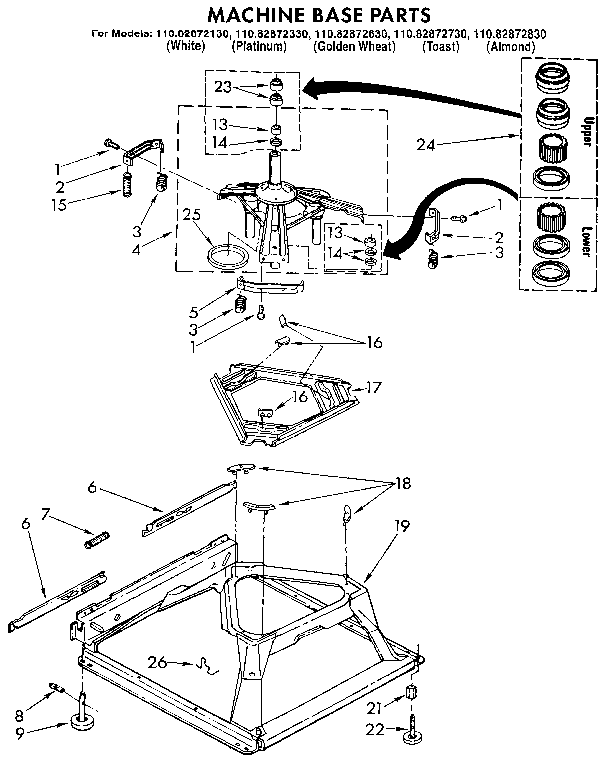 Kenmore 11082872130 machine base diagram