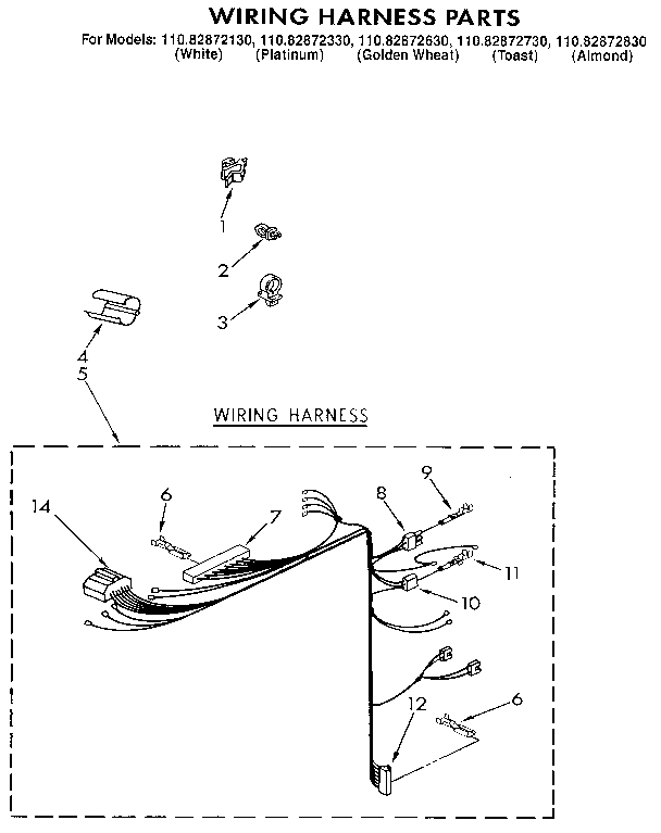 Kenmore 11082872130 wiring harness diagram