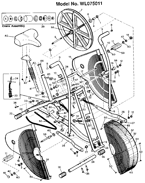 Weslo WL075011 unit parts diagram