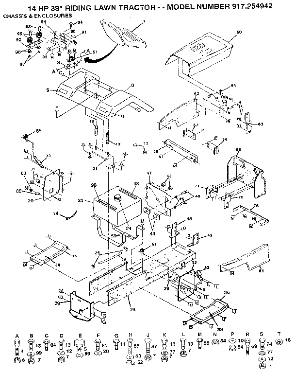Craftsman 917254942 chassis & enclosures diagram
