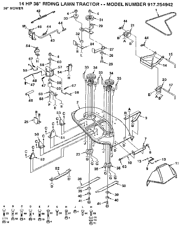 Craftsman 917254942 mandrel assembly diagram