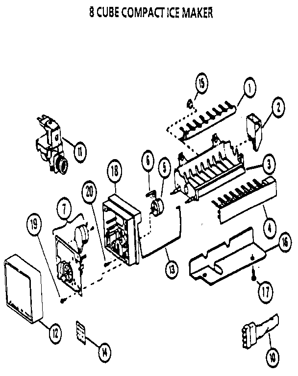 Amana 85171-P1117102W icemaker compact 8 diagram