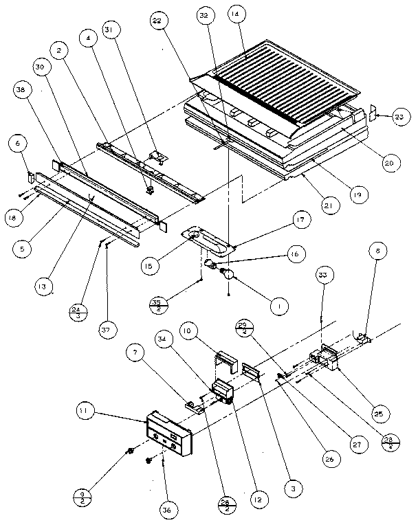 Amana 85188-P1117107W comparment separator/divider block diagram