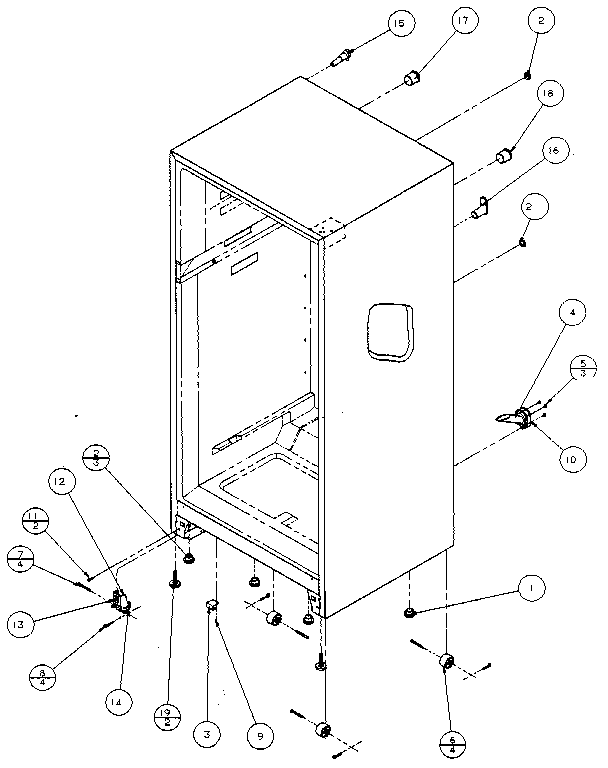 Amana 85188-P1117107W cabinet parts diagram