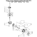 Kenmore 11082467340 brake, clutch, gearcase, motor and pump diagram