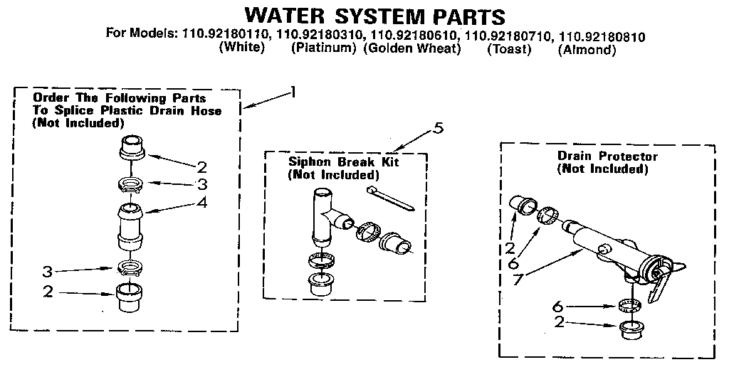 Kenmore 11092180610 water system diagram