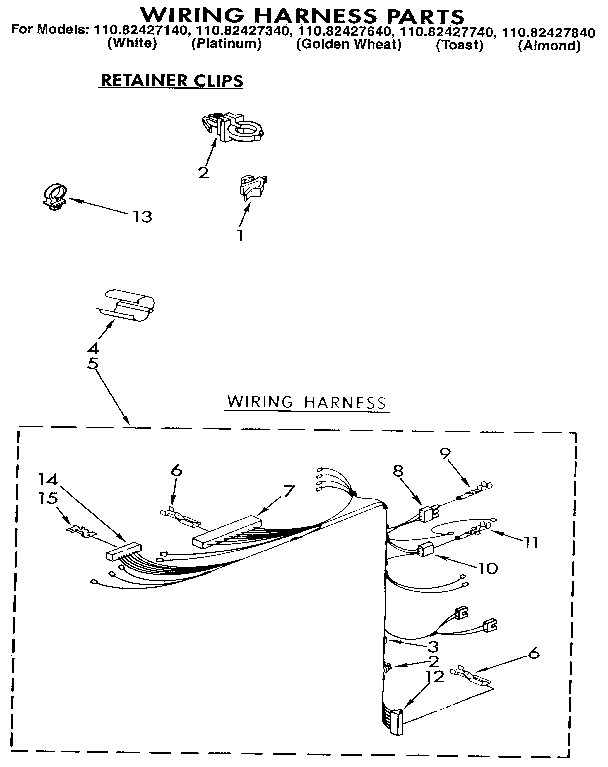 Kenmore 11082427340 wiring harness diagram
