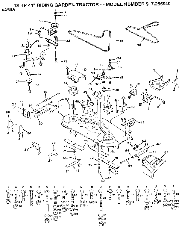 Craftsman 917255940 mower diagram