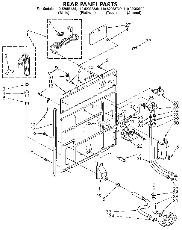 Kenmore 11082983730 rear panel diagram