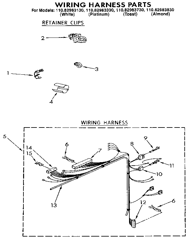Kenmore 11082983730 wiring harness diagram