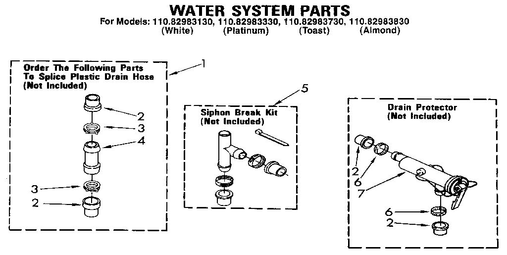 Kenmore 11082983730 water system diagram