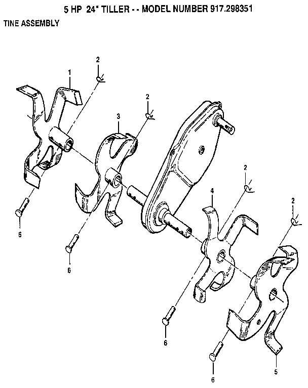 Craftsman 917298351 tine assembly diagram