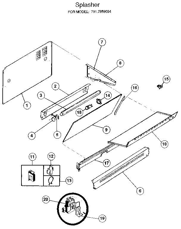 Kenmore 917859094 splasher diagram