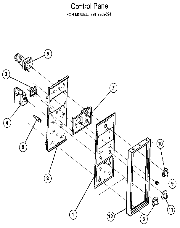 Kenmore 917859094 control panel diagram