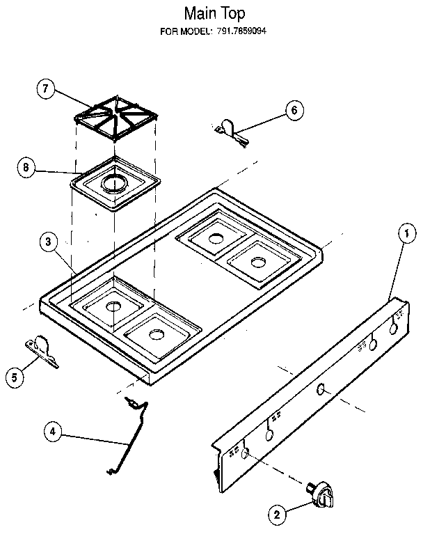 Kenmore 917859094 main top diagram