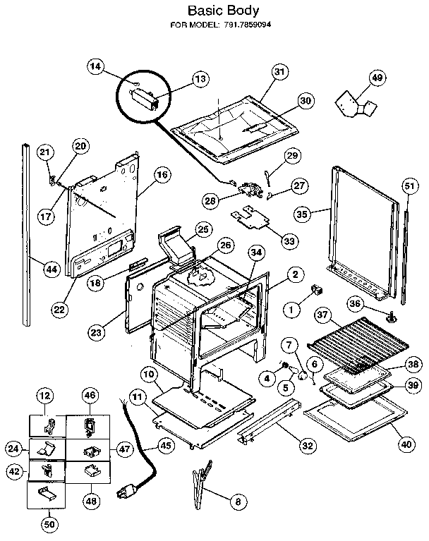 Kenmore 917859094 burners diagram