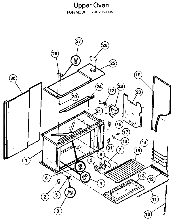 Kenmore 917859094 basic body diagram