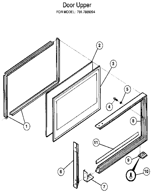 Kenmore 917859094 door upper diagram