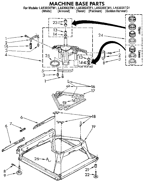 Whirlpool LA5300XTF1 machine base diagram