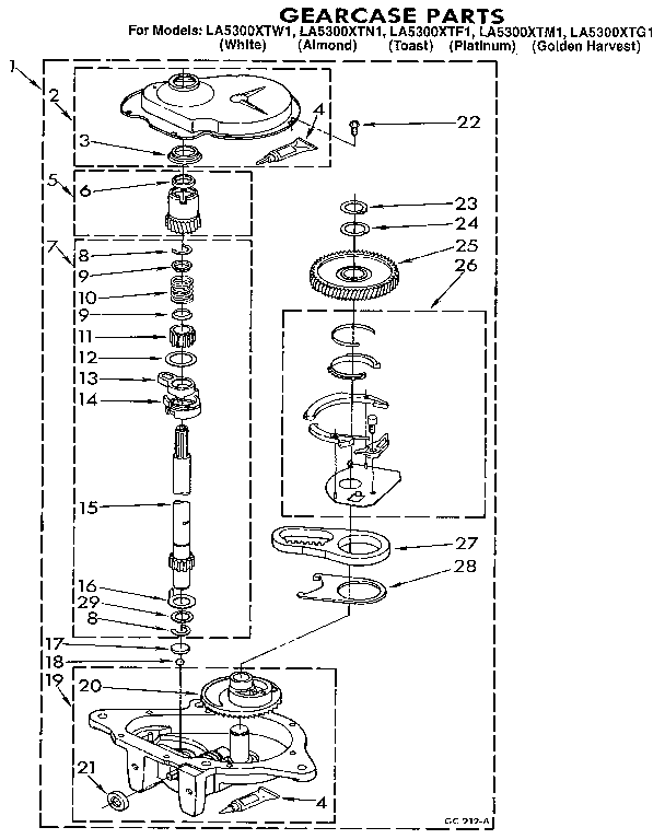 Whirlpool LA5300XTF1 gearcase diagram