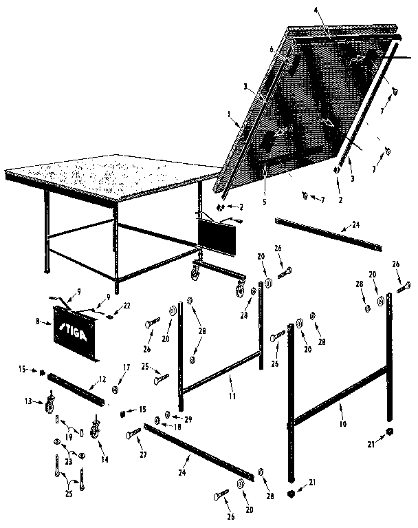 Stiga T8222-0 unit parts diagram