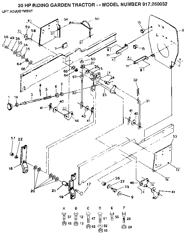 Craftsman 917250032 lift adjustment diagram