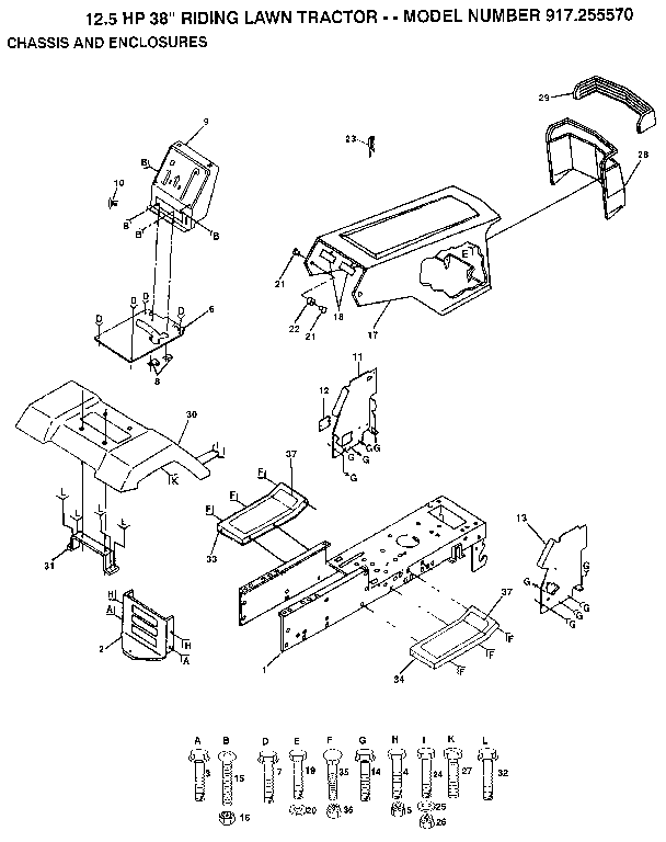 Craftsman 917255570 chassis and enclosures diagram