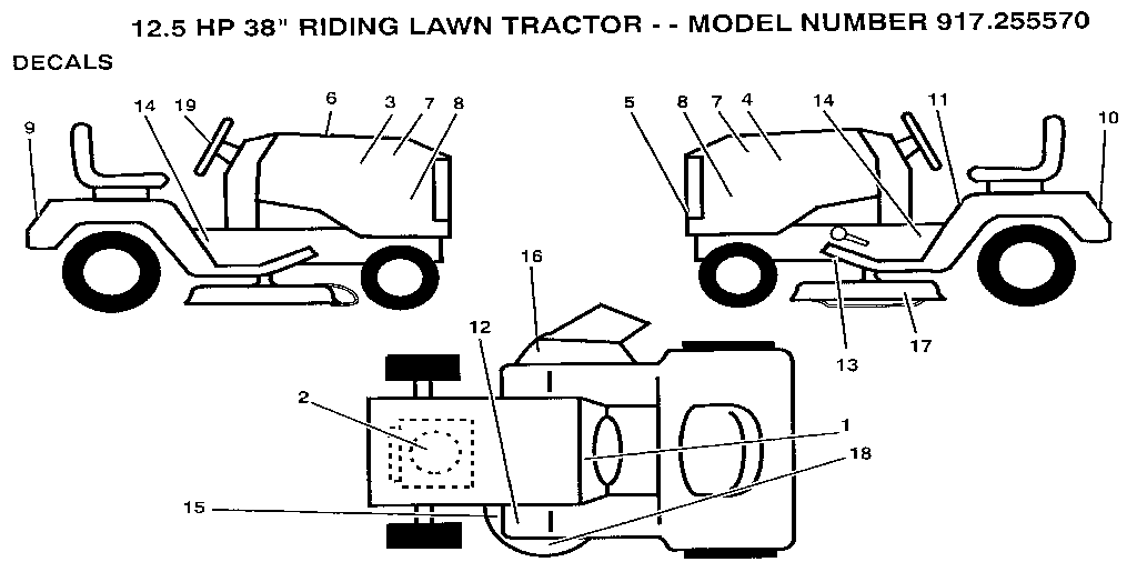 Craftsman 917255570 decals diagram
