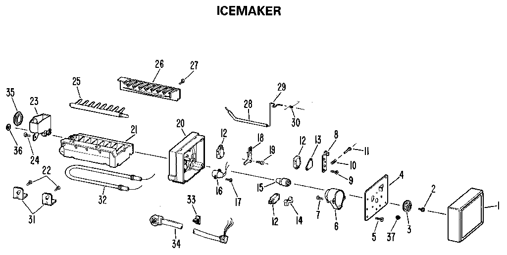 Kenmore 3639527780 icemaker diagram