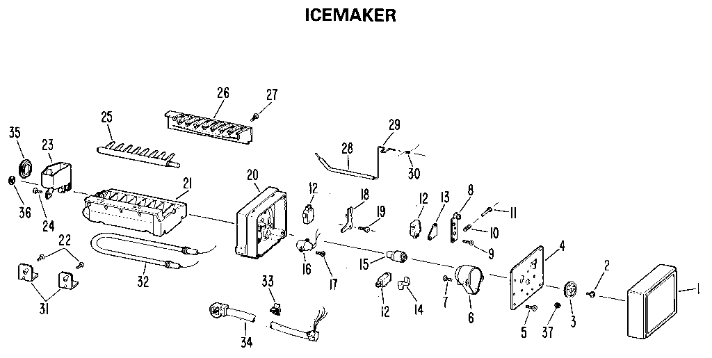 Kenmore 3639520880 ice maker diagram