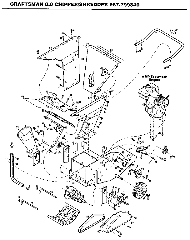 Craftsman 987799840 replacement parts diagram
