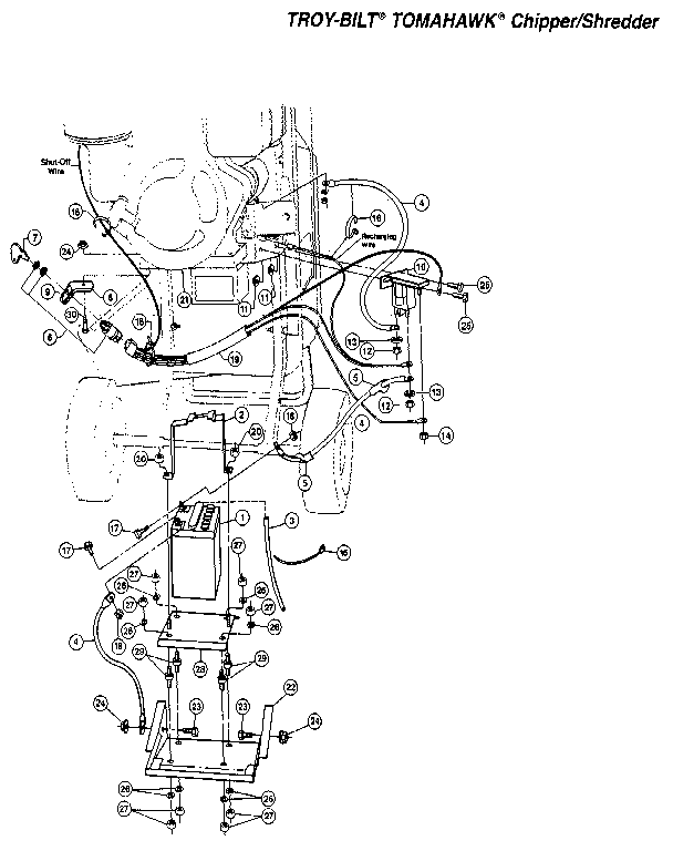Troybilt TOMAHAWK SERIAL #T5300100 AND UP the 8hp briggs & stratton electric start system  drawing 8. diagram
