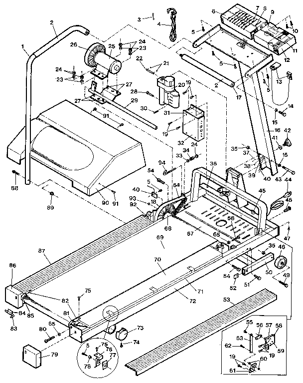 Weslo WL475010 unit parts diagram