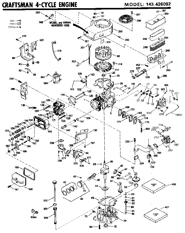 Craftsman 502255110 4-cycle engine diagram