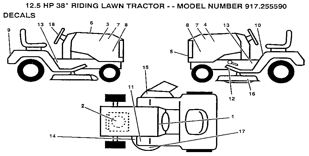 Craftsman 917255590 decals diagram