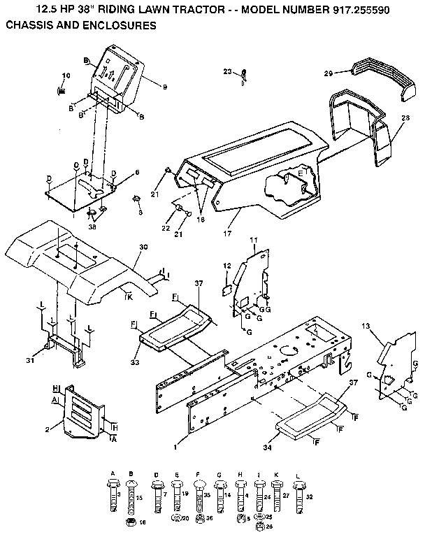Craftsman 917255590 chassis and enclosures diagram