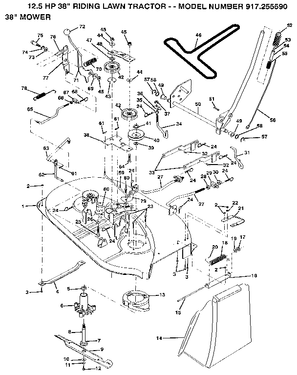 Craftsman 917255590 mower deck diagram