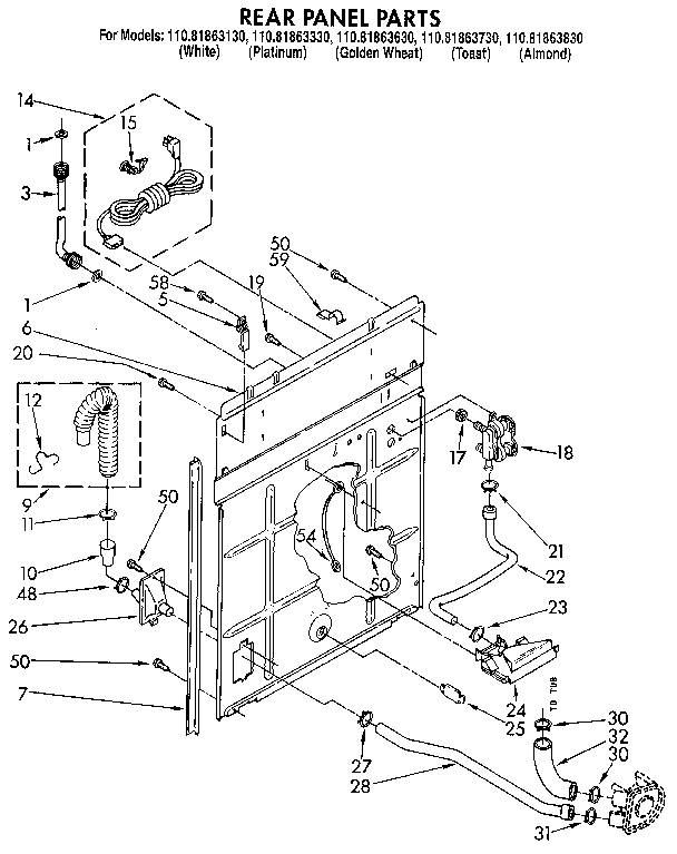 Kenmore 11081863330 rear panel diagram