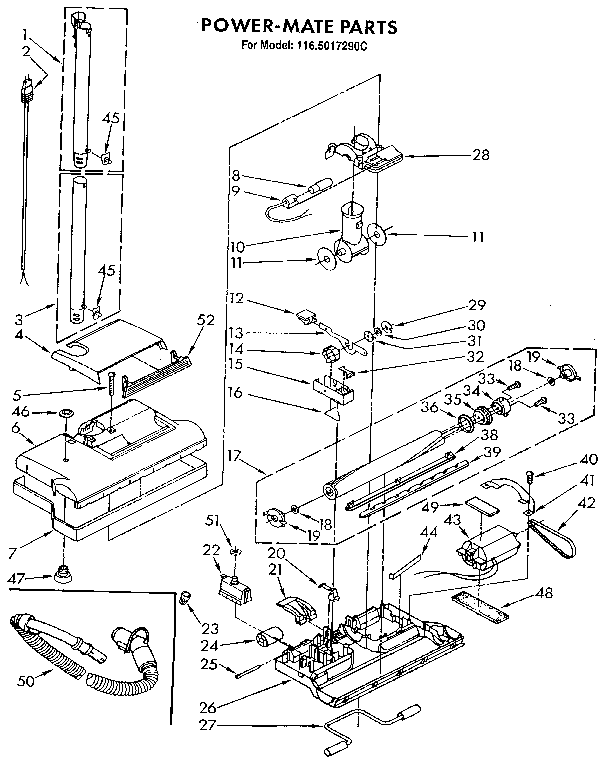 Kenmore 1165017290C power-mate diagram