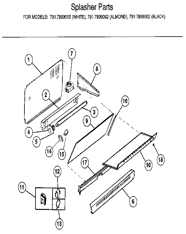 Kenmore 7917899092 splasher diagram