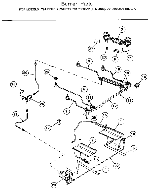 Kenmore 7917899092 burner diagram