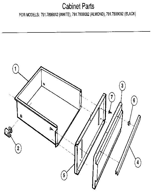 Kenmore 7917899092 cabinet diagram