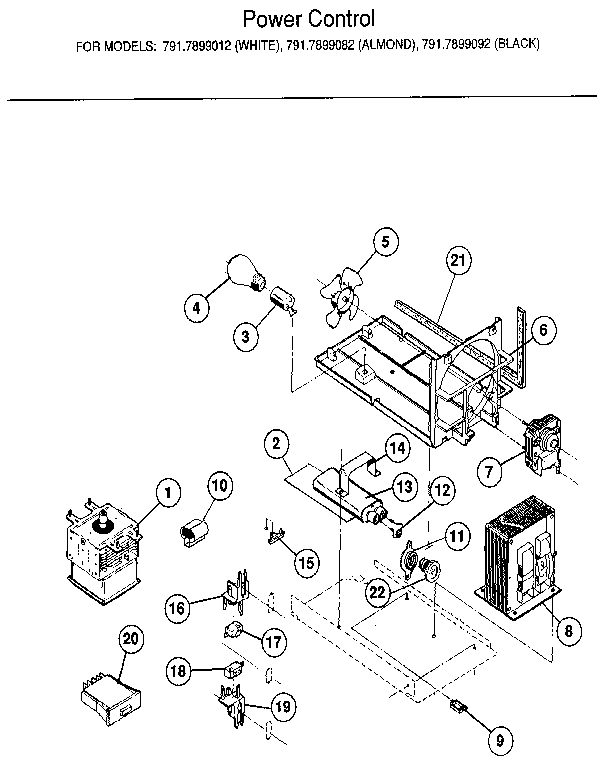 Kenmore 7917899092 power control diagram