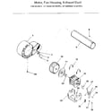 Kenmore 41798988820 motor, fan housing, exhaust duct diagram