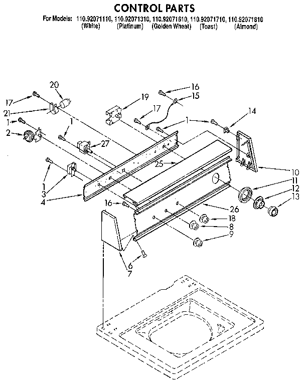 Kenmore 11092071310 control diagram